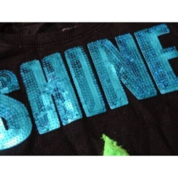 Justice girls' size 18 black "Shine" sequined sweater top Retails $45 - Picture 4 of 6